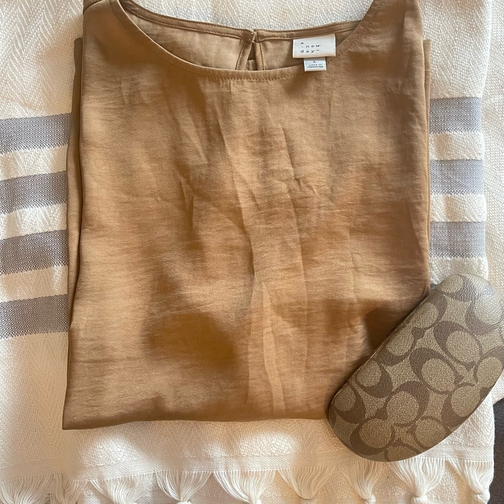 a•new•day Silky like Blouse, Women’s Size L